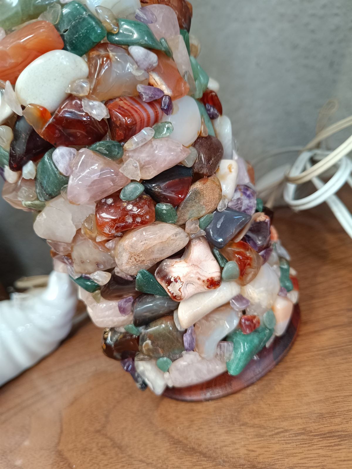 Lámpara piedras semipreciosas 70s - Imagen 3