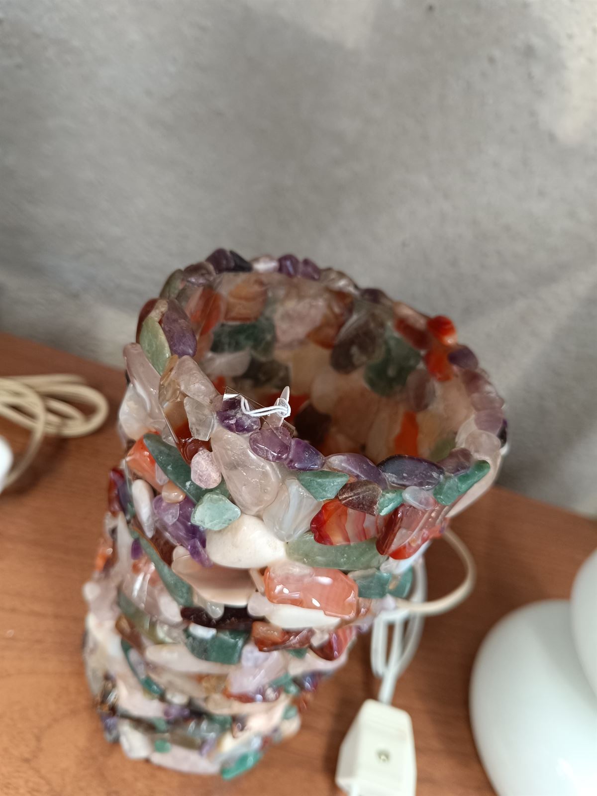 Lámpara piedras semipreciosas 70s - Imagen 4