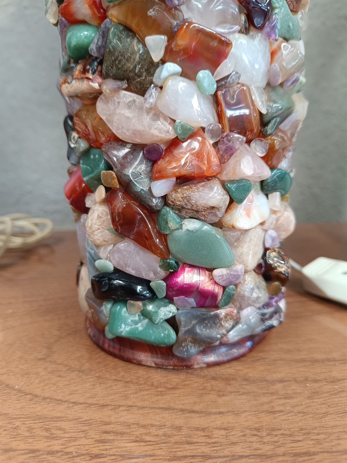 Lámpara piedras semipreciosas 70s - Imagen 5