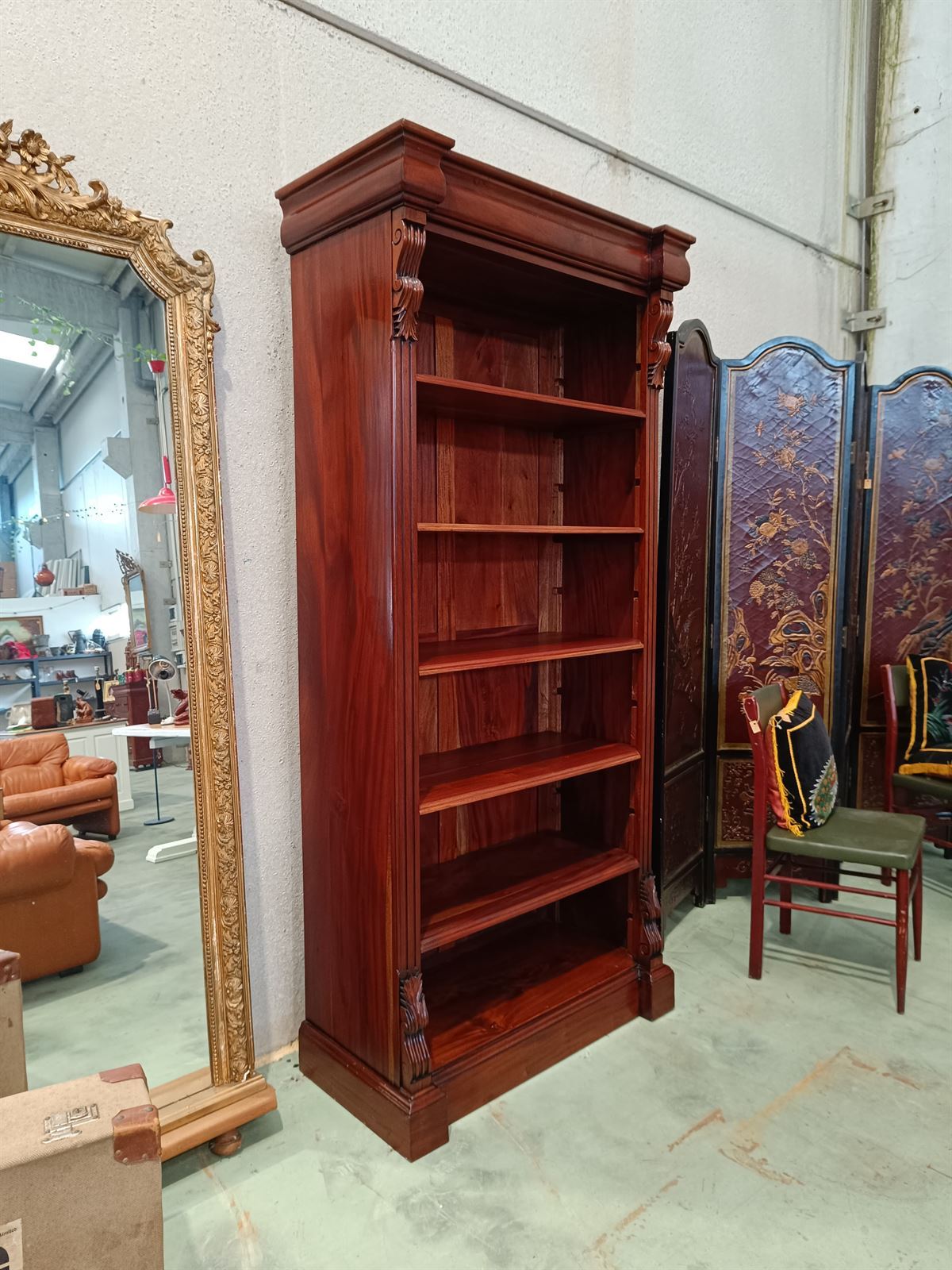 Librería estantería de caoba - Imagen 1