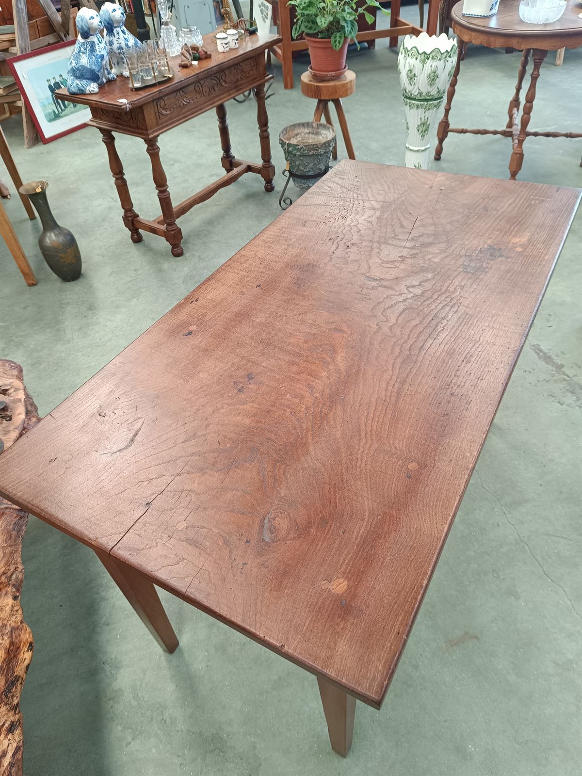 Mesa antigua gallega en madera de castaño - Imagen 6