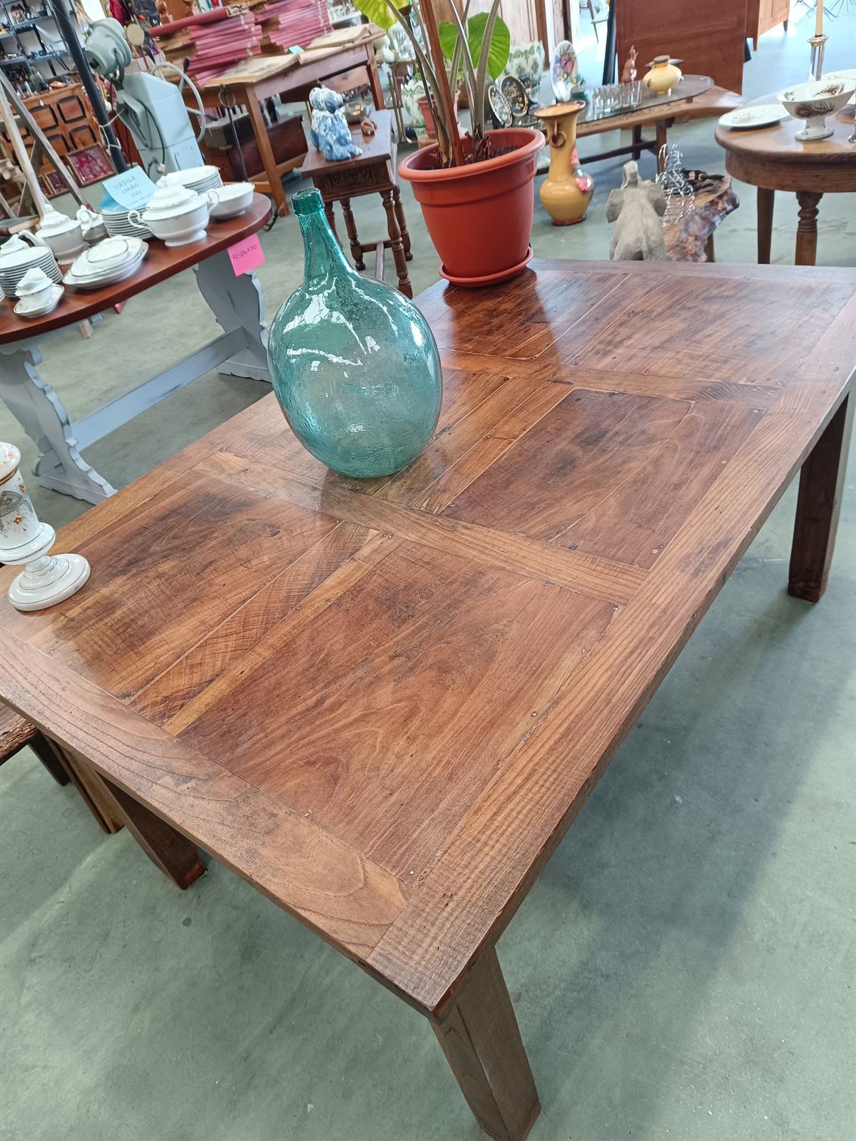 Mesa antigua rustica de madera de castaño - Imagen 6