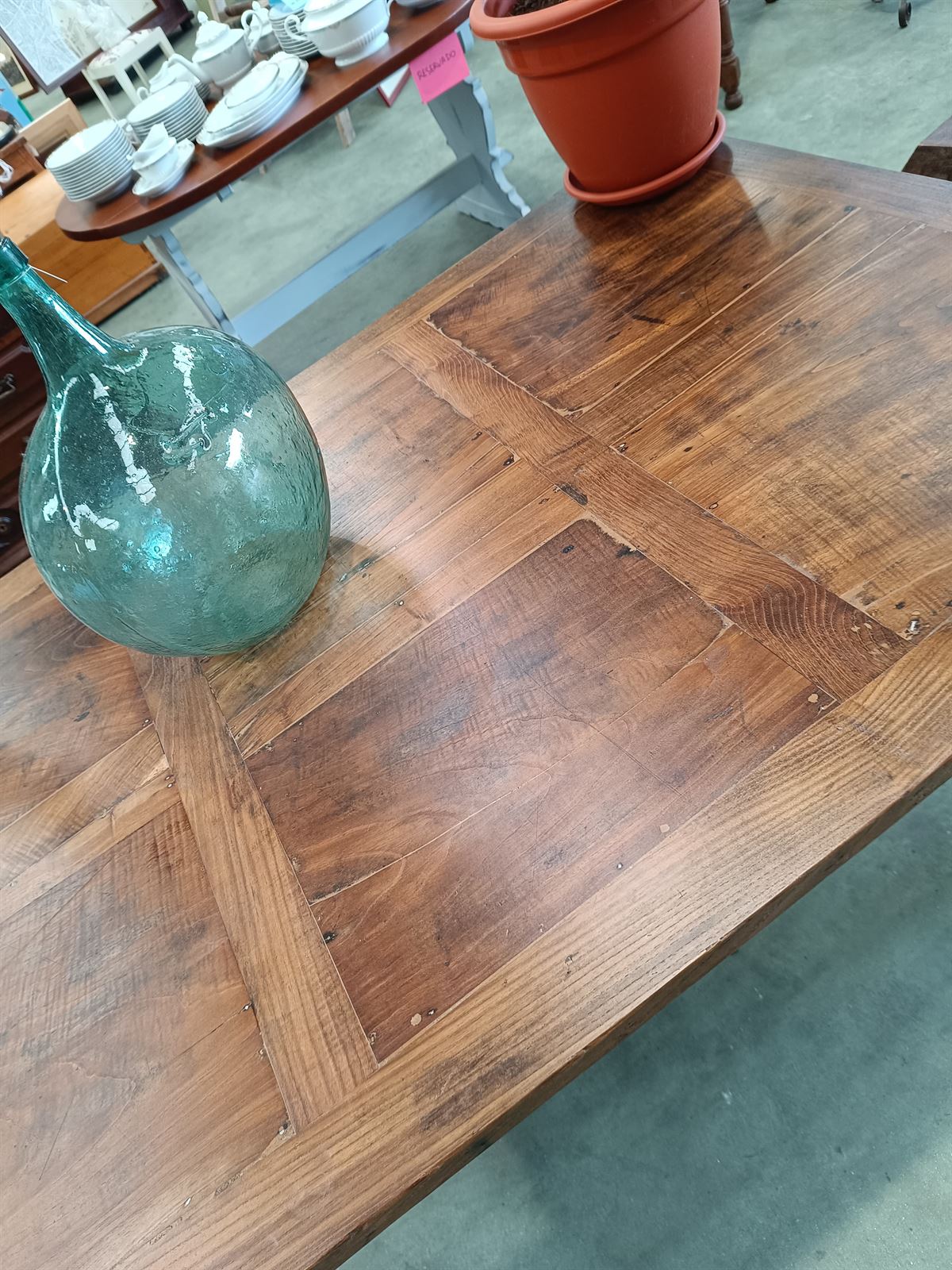 Mesa antigua rustica de madera de castaño - Imagen 7