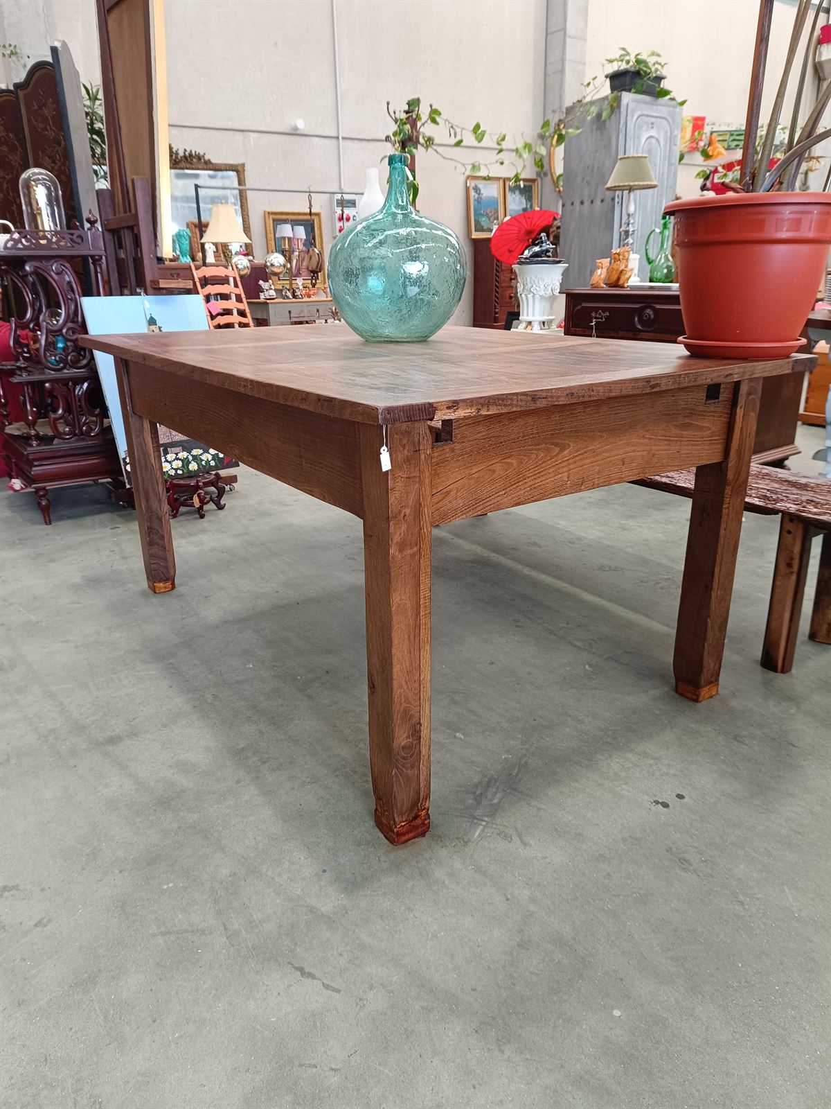 Mesa antigua rustica de madera de castaño - Imagen 9