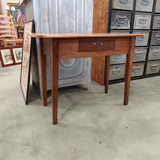 Mesa auxiliar antigua de madera de castaño - Imagen 1
