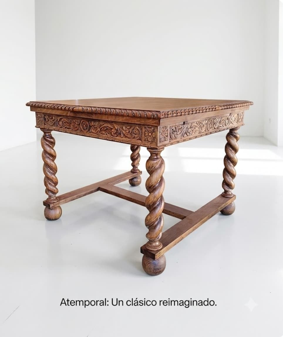 Mesa de comedor de roble años 30 - Imagen 1