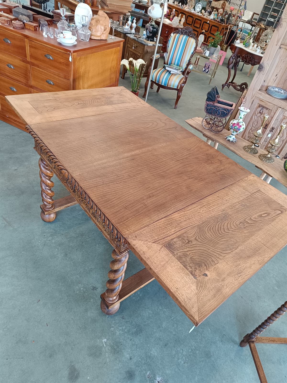 Mesa de comedor de roble años 30 - Imagen 8