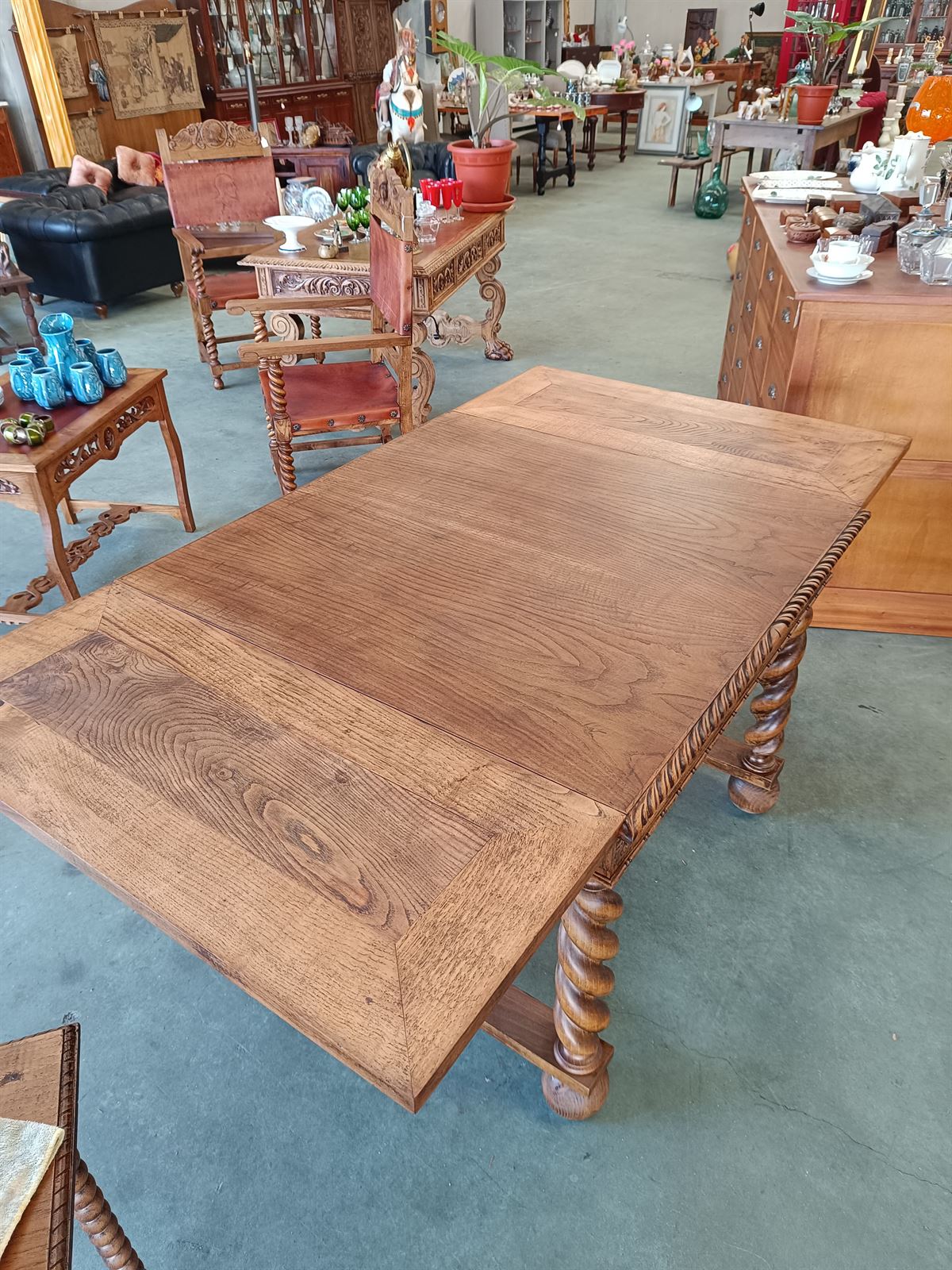 Mesa de comedor de roble años 30 - Imagen 9