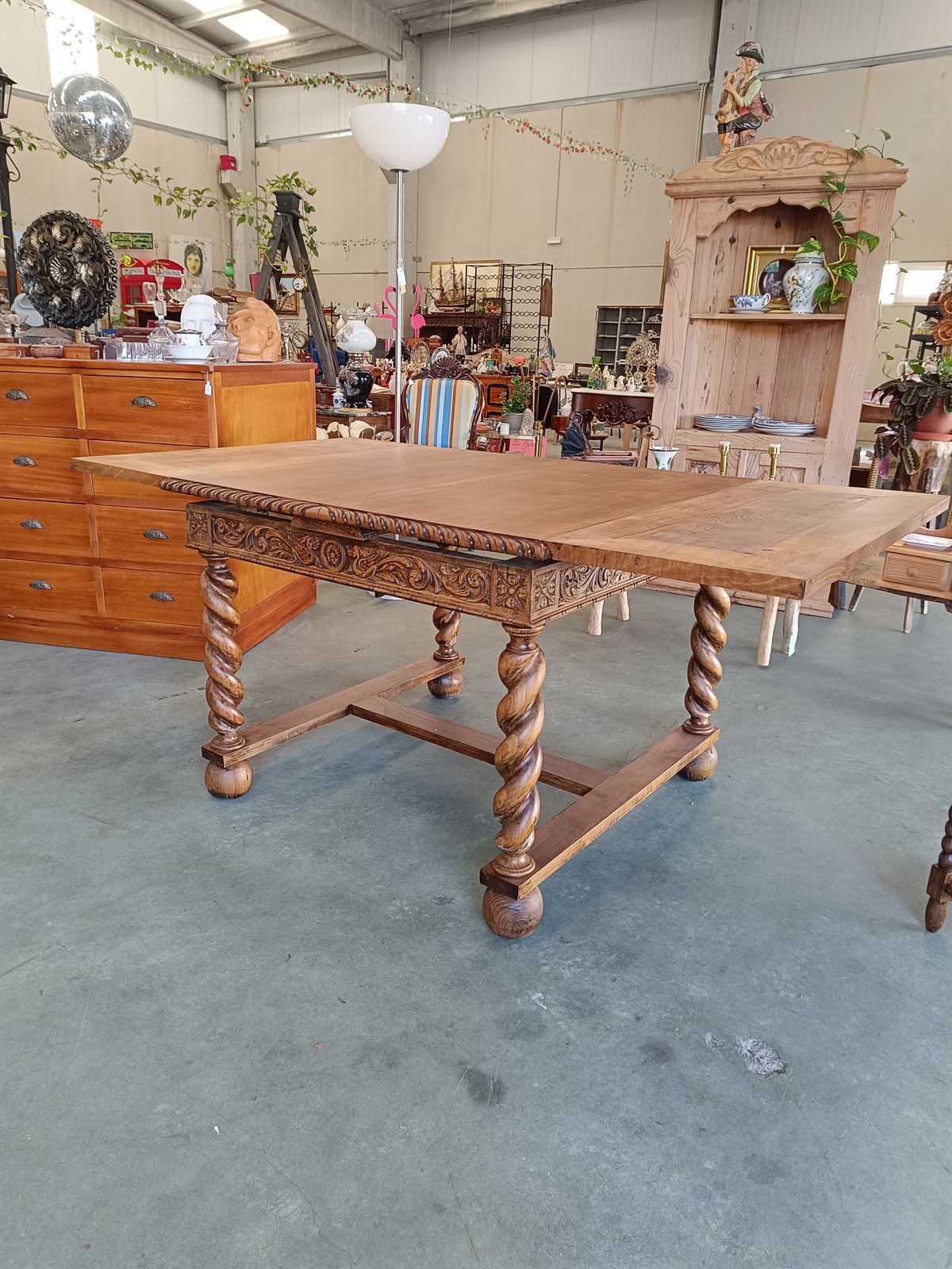 Mesa de comedor de roble años 30 - Imagen 10
