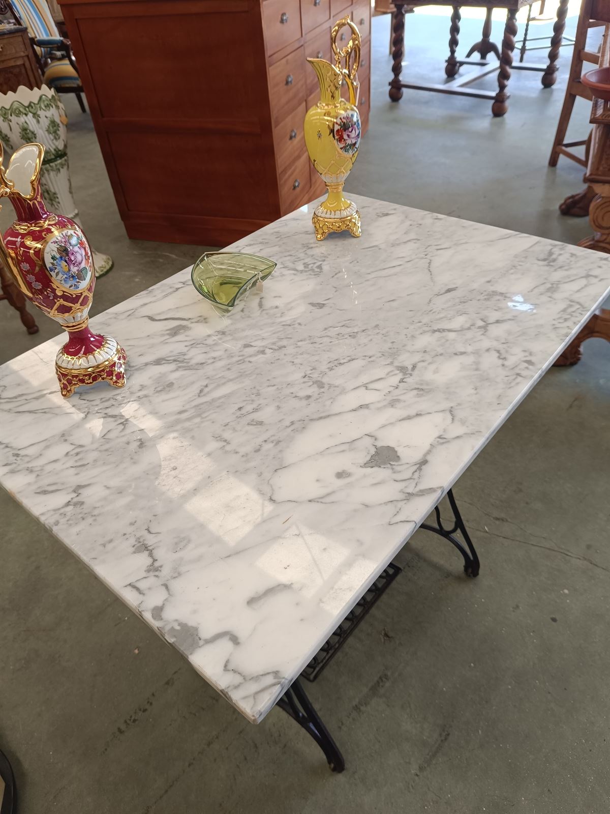 Mesa Singer de hierro y mármol - Imagen 6