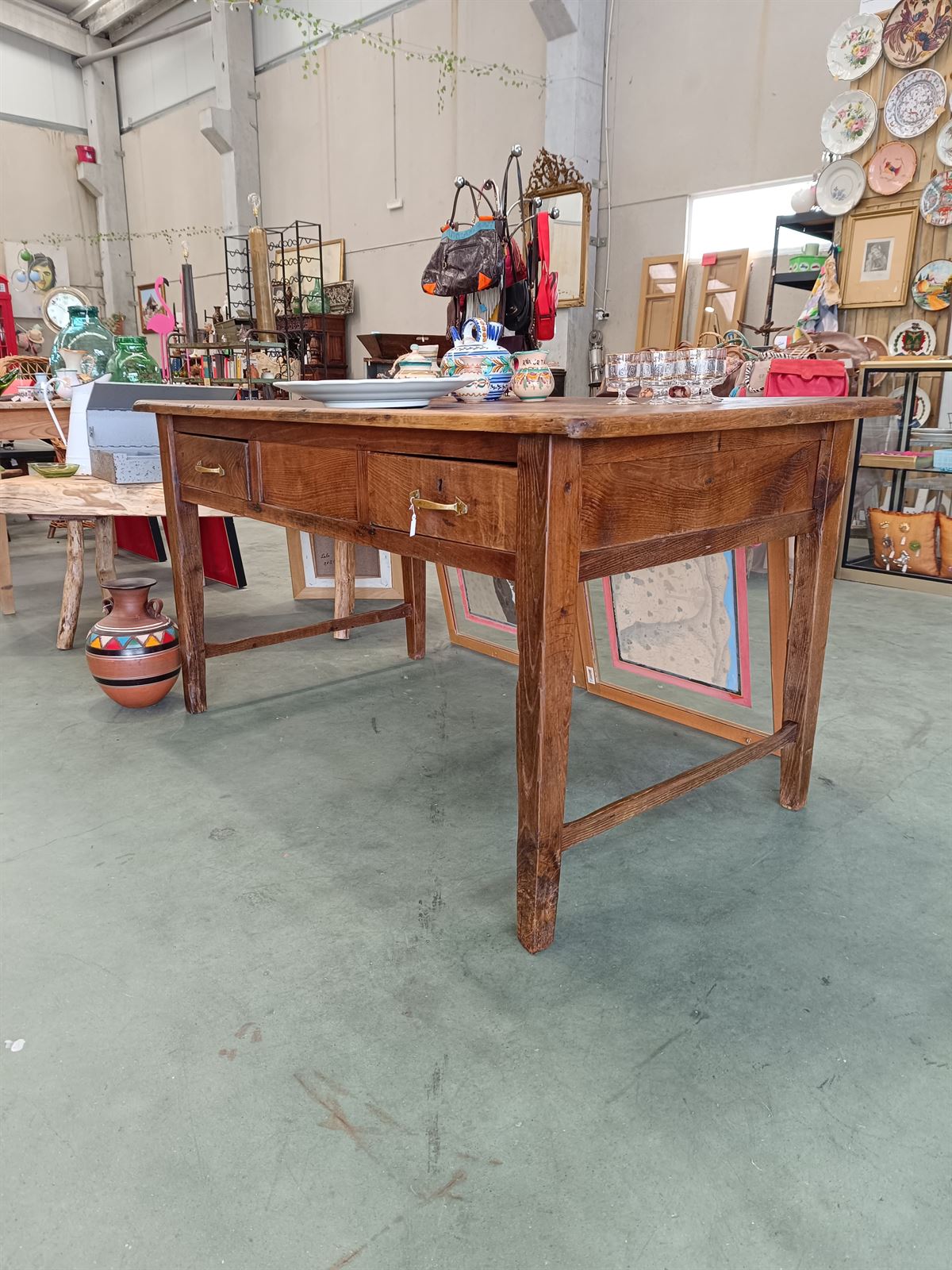 Mesa tocinera madera de castaño - Imagen 1