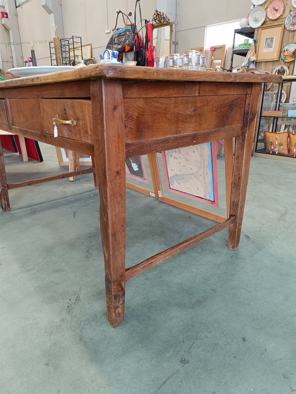 Mesa tocinera madera de castaño - Imagen 3