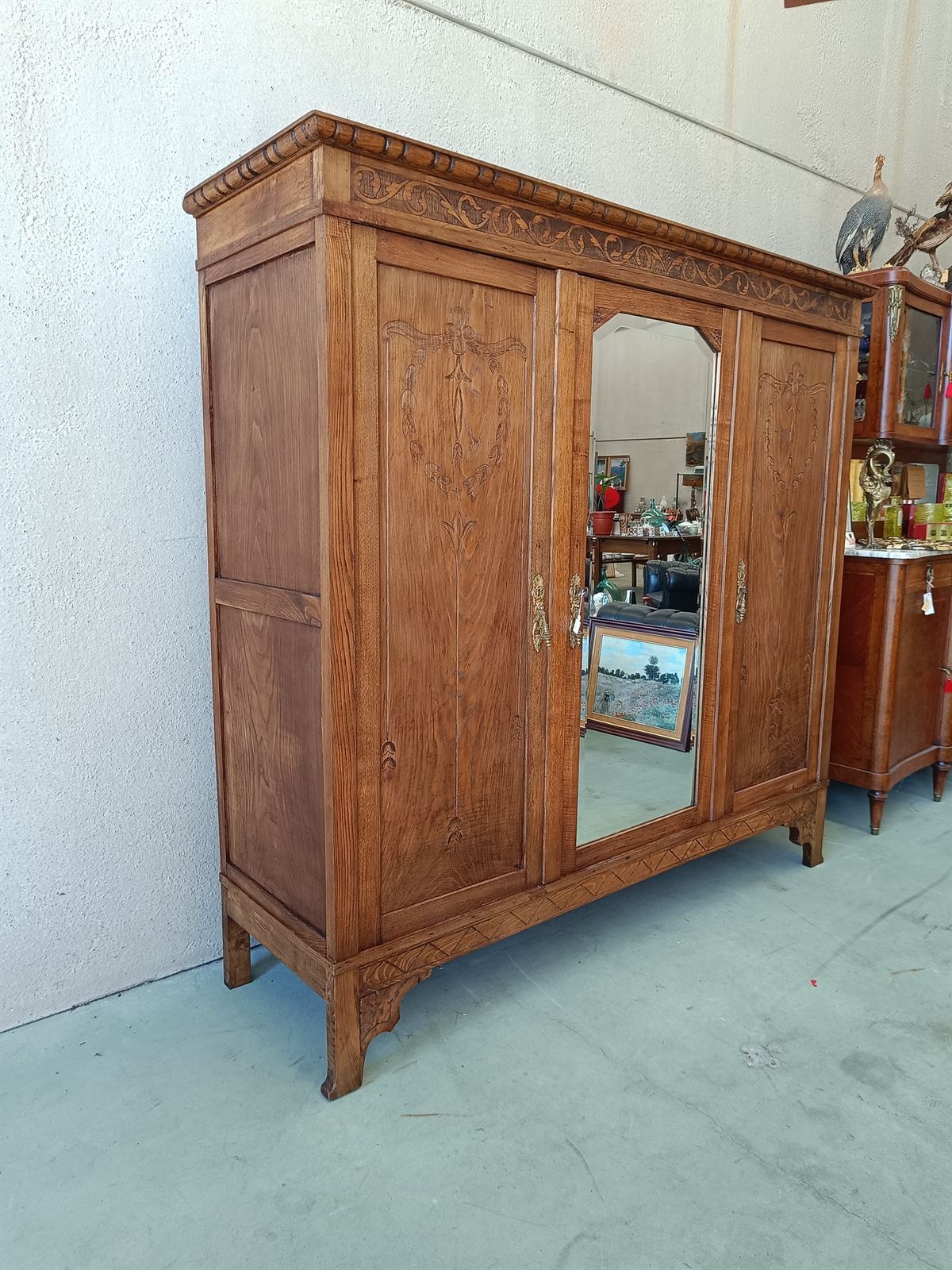 Mueble armario en madera de roble años 40 - Imagen 2