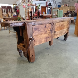 Mueble banco antiguo de carpintero - Imagen 2