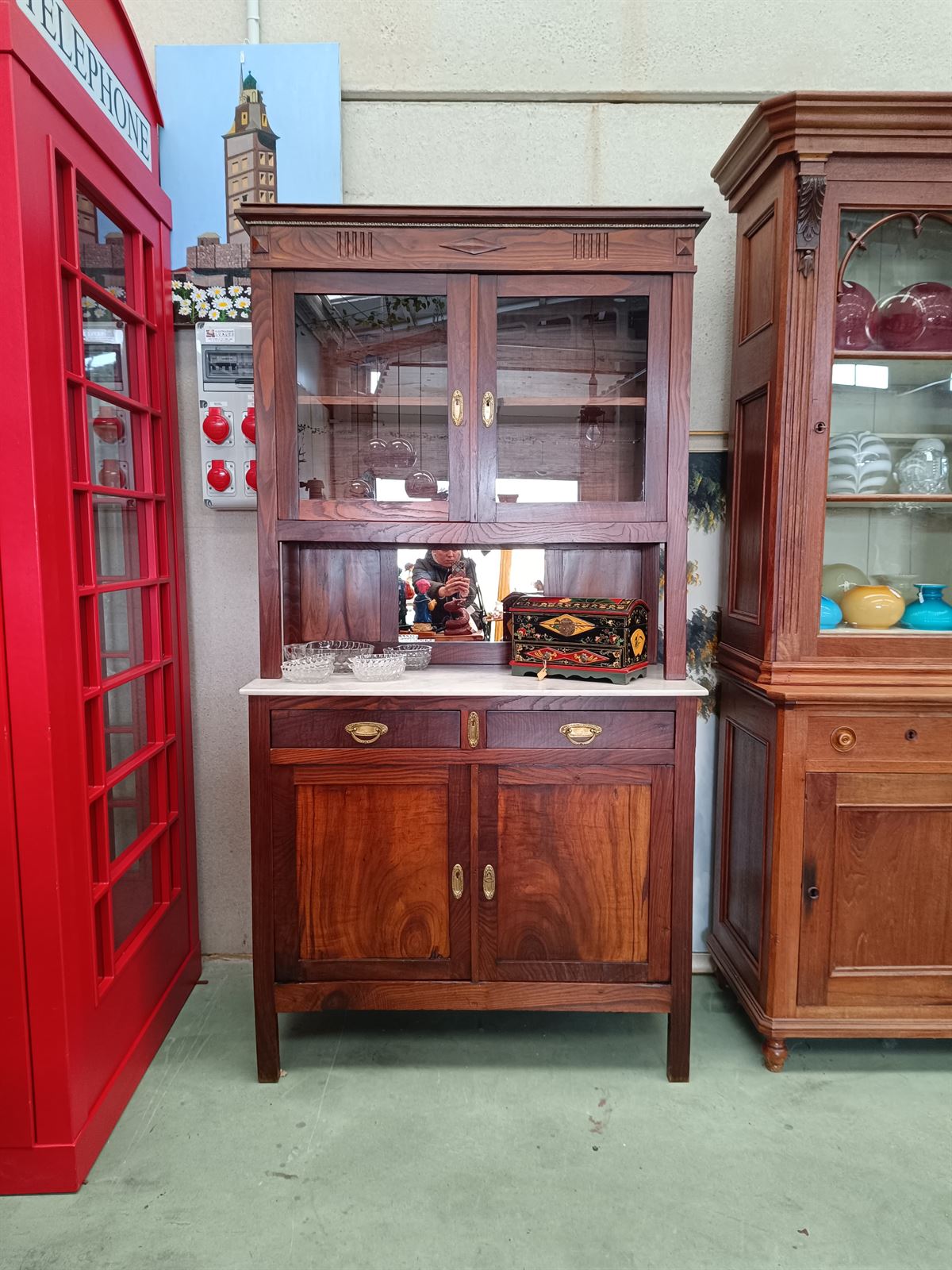 Mueble chinero antiguo de madera - Imagen 2