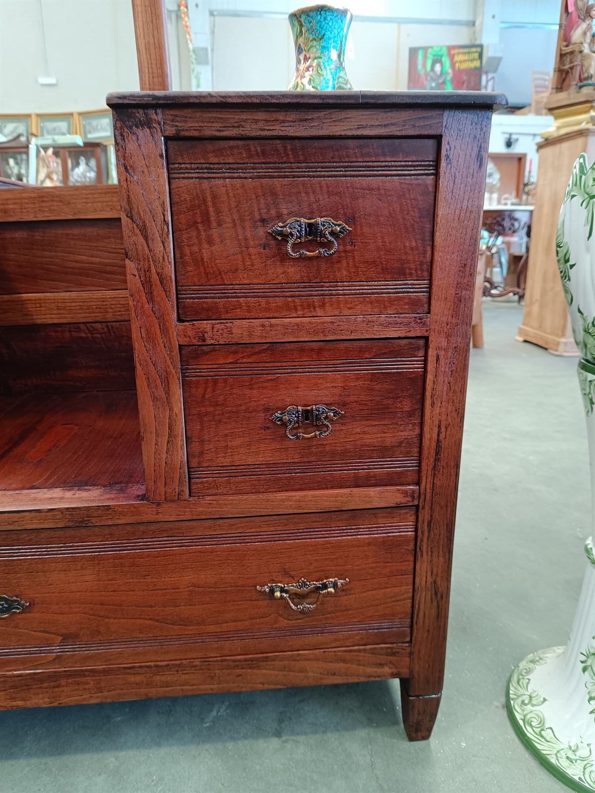 Mueble cómoda de madera con espejo - Imagen 7