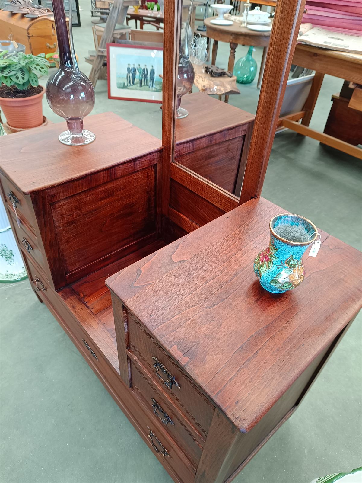Mueble cómoda de madera con espejo - Imagen 10
