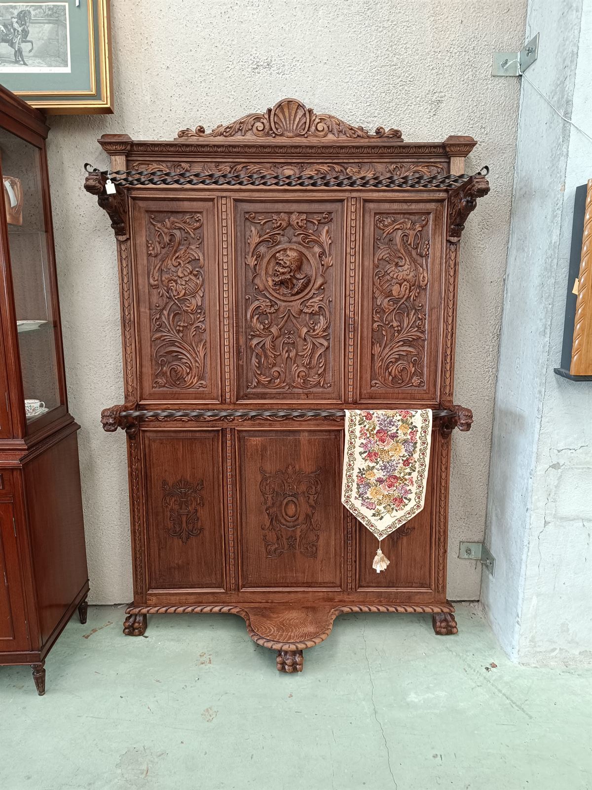 Mueble de entrada/recibidor antiguo de roble - Imagen 1