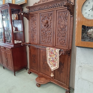 Mueble de entrada/recibidor antiguo de roble - Imagen 2