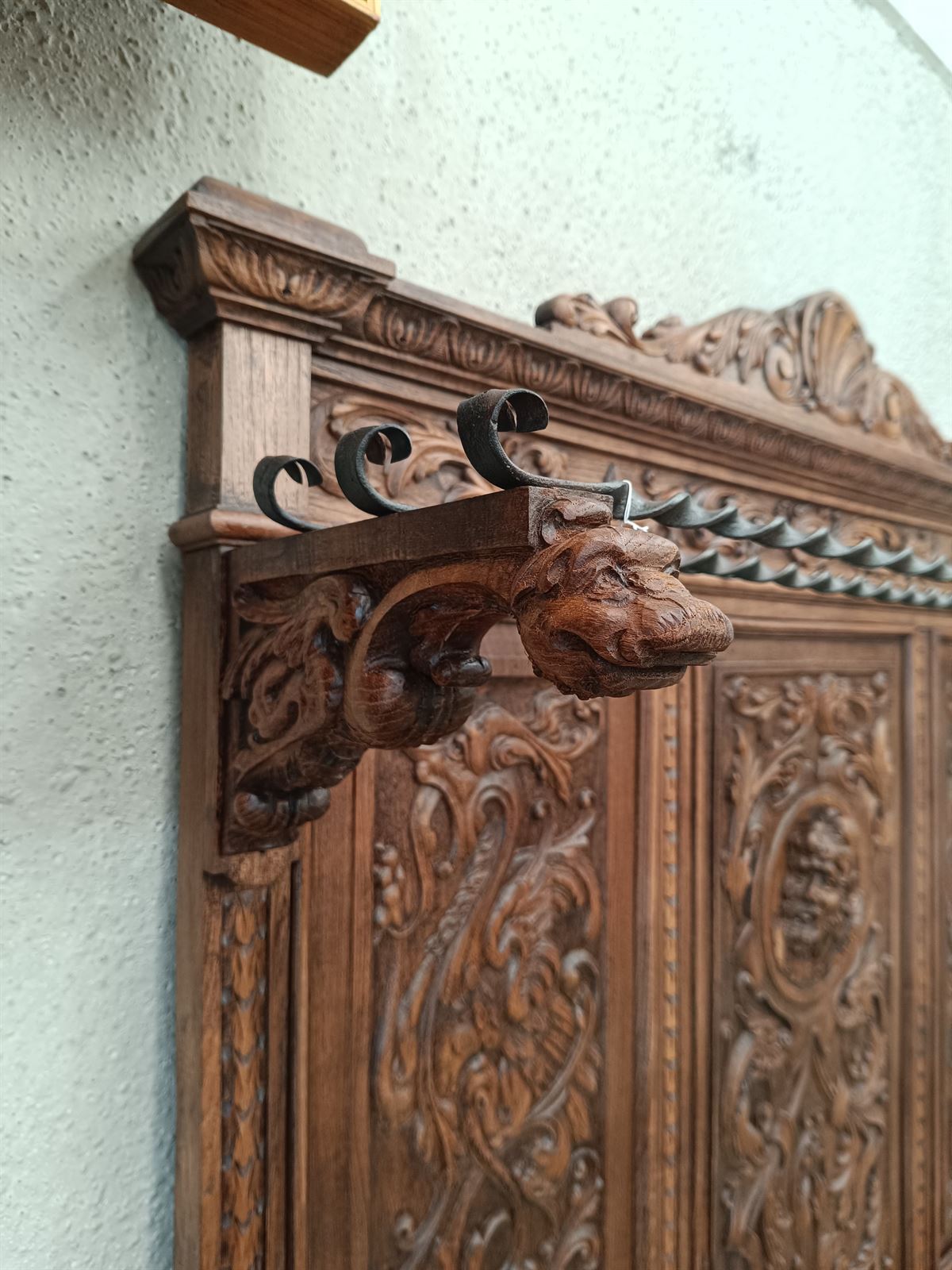 Mueble de entrada/recibidor antiguo de roble - Imagen 3