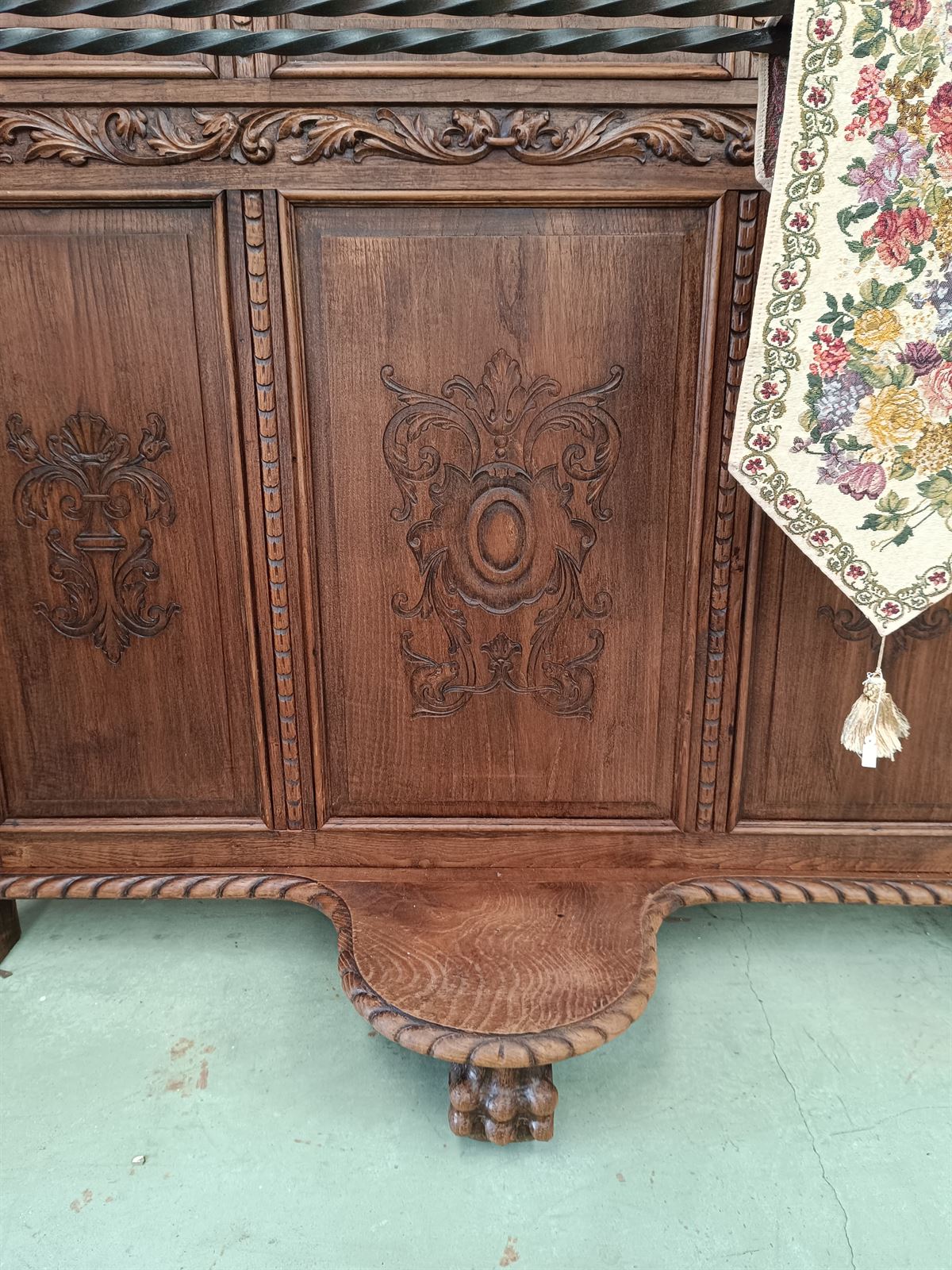 Mueble de entrada/recibidor antiguo de roble - Imagen 4