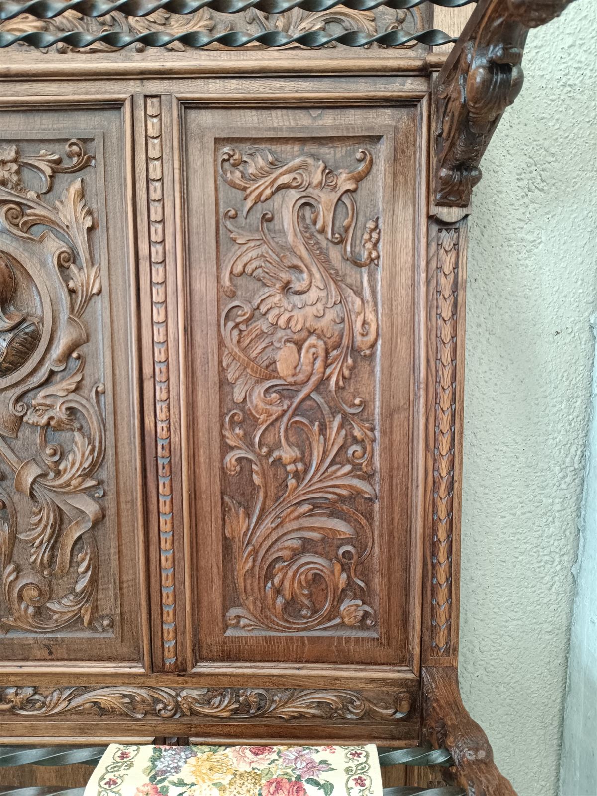 Mueble de entrada/recibidor antiguo de roble - Imagen 5