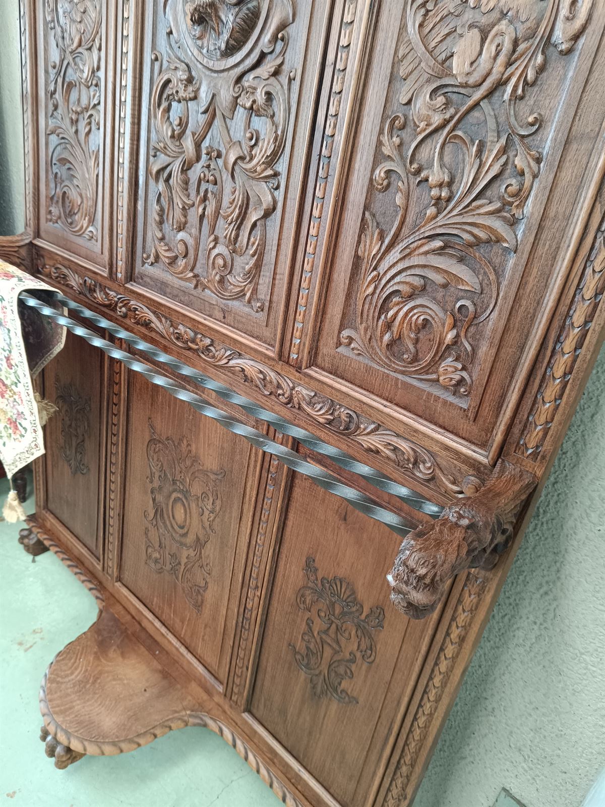 Mueble de entrada/recibidor antiguo de roble - Imagen 6