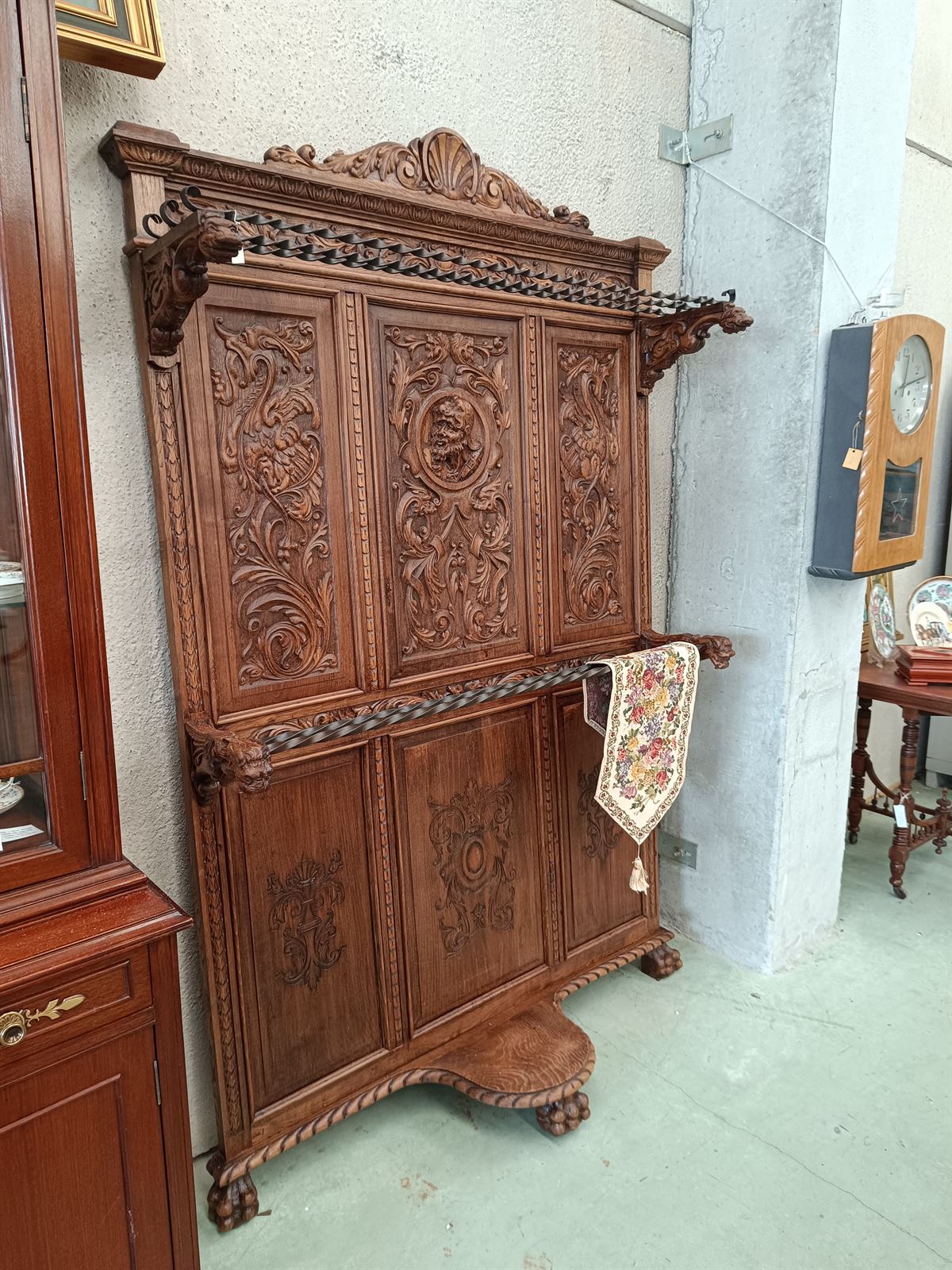 Mueble de entrada/recibidor antiguo de roble - Imagen 9