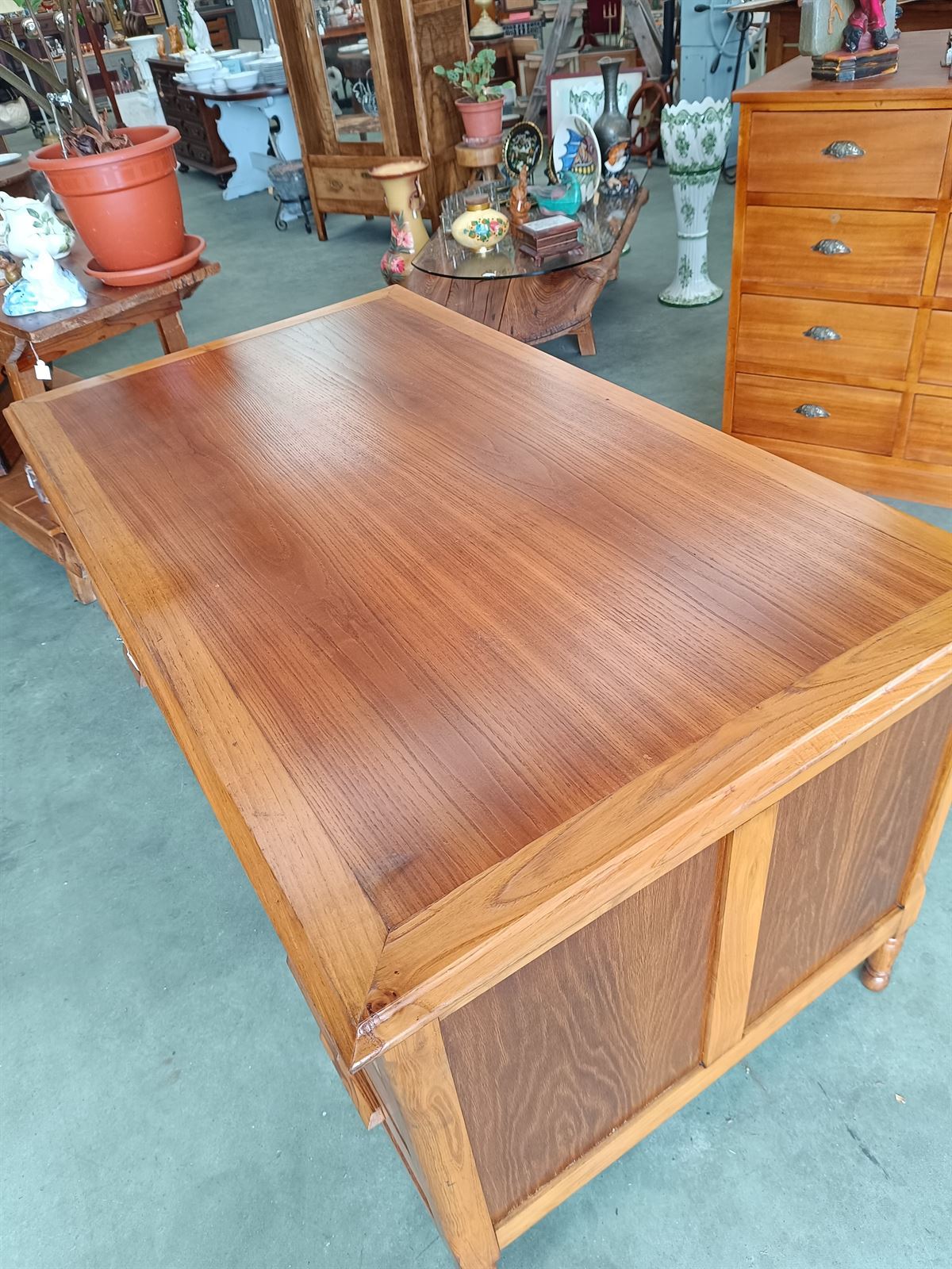 Mueble escritorio madera de castaño - Imagen 4