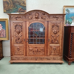 Mueble librería de madera de roble años 30 - Imagen 1