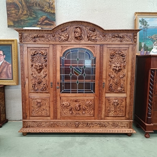 Mueble librería de madera de roble años 30 - Imagen 1