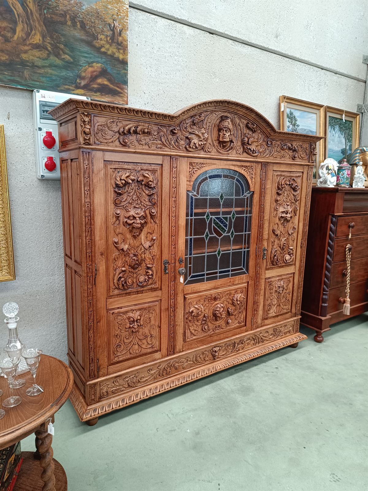 Mueble librería de madera de roble años 30 - Imagen 2