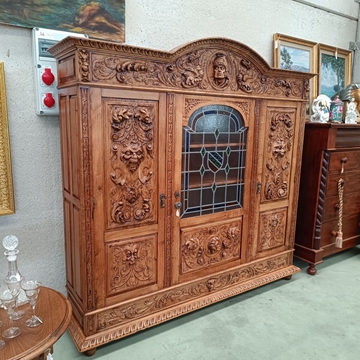 Mueble librería de madera de roble años 30 - Imagen 2