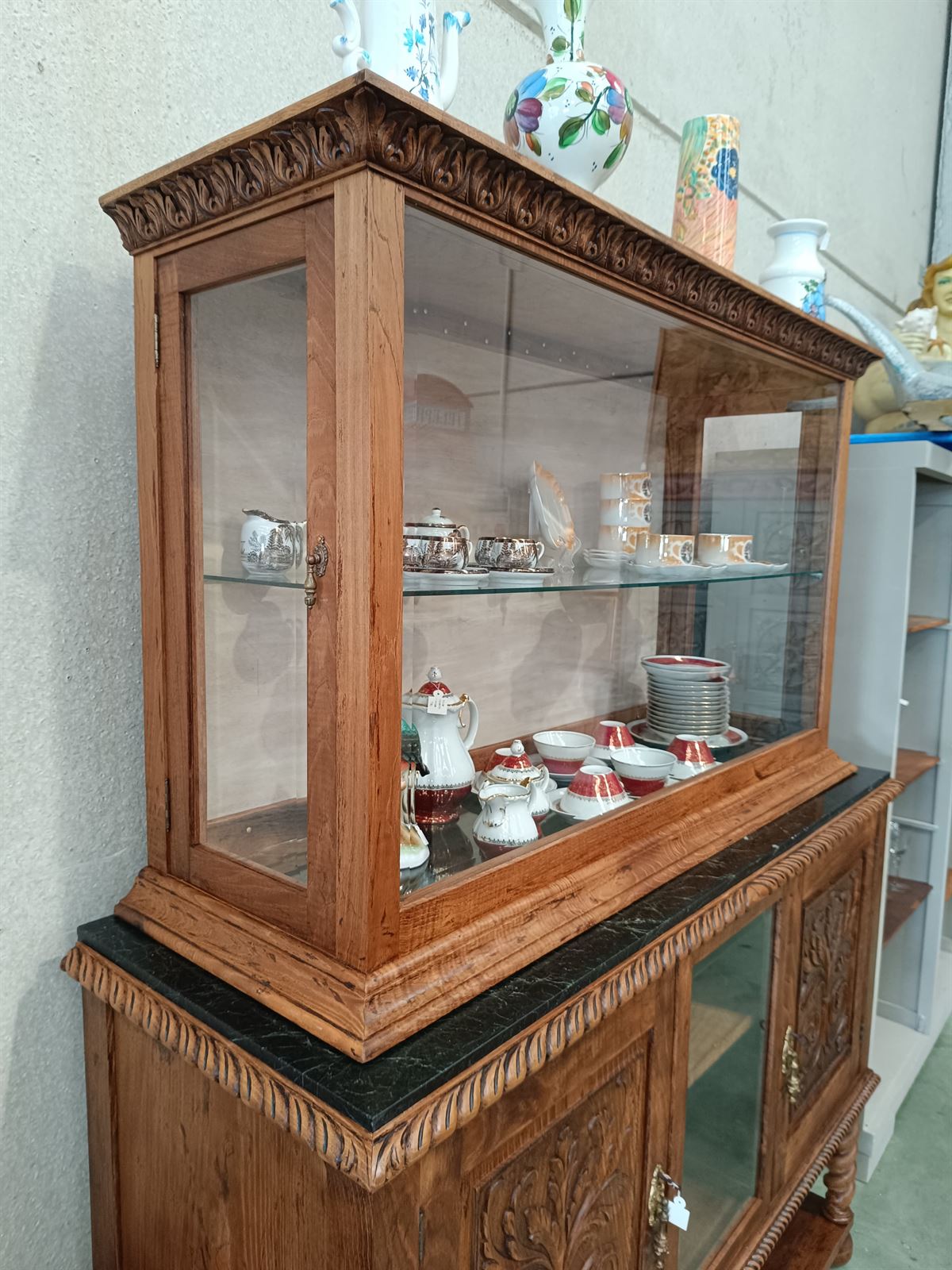 Mueble vitrina de roble años 30 - Imagen 4