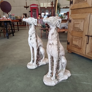 Pareja de estatuas de perros galgos - Imagen 2