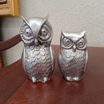 Pareja de figuras búhos años 70 - Imagen 1