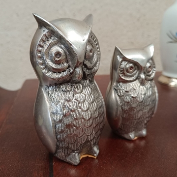 Pareja de figuras búhos años 70 - Imagen 2