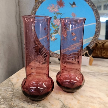 Pareja de floreros cristal Bohemia - Imagen 1