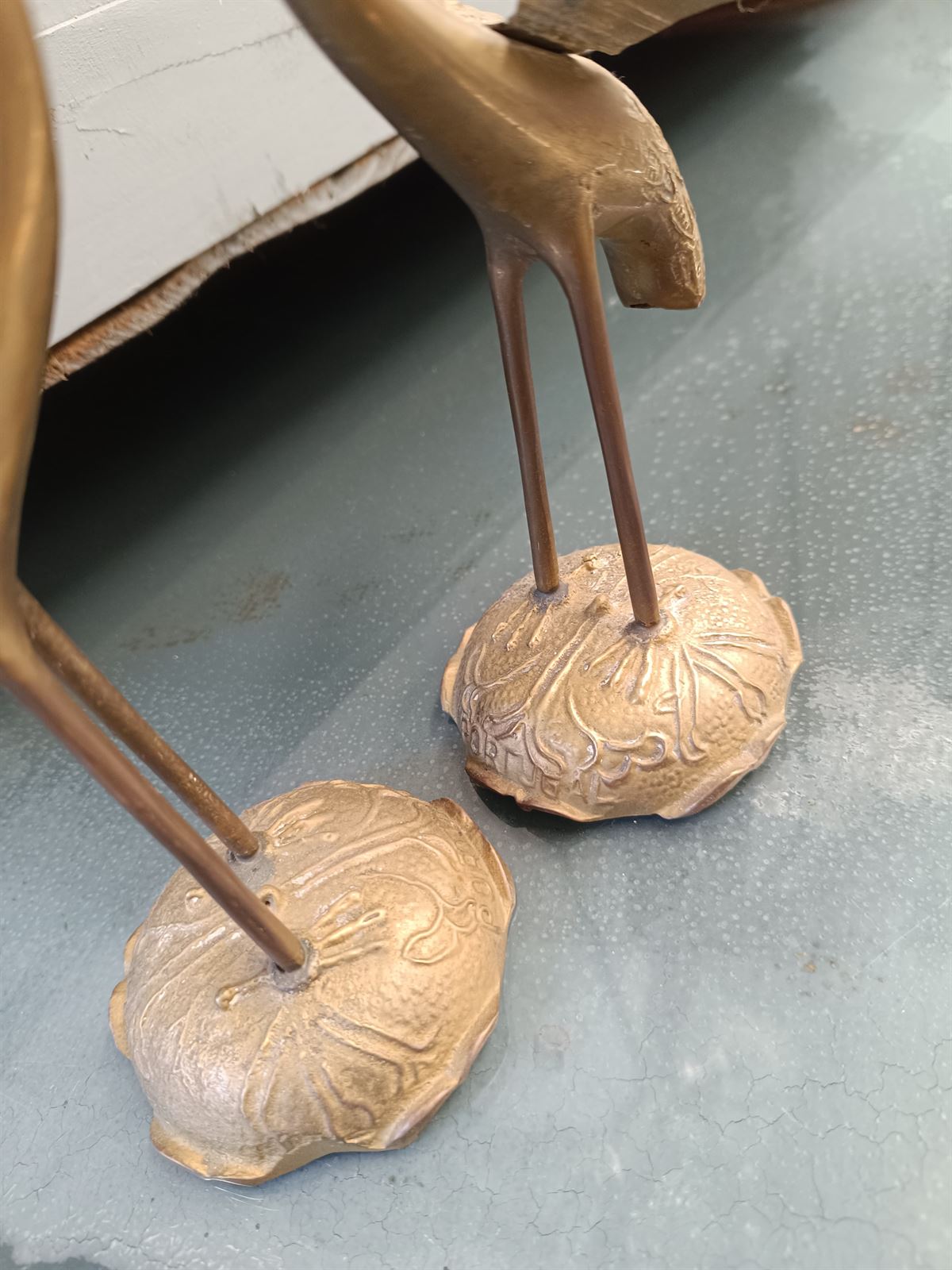 Pareja de garzas de bronce - Imagen 3