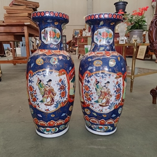 Pareja de jarrones Satsuma de porcelana - Imagen 1