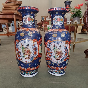Pareja de jarrones Satsuma de porcelana - Imagen 1