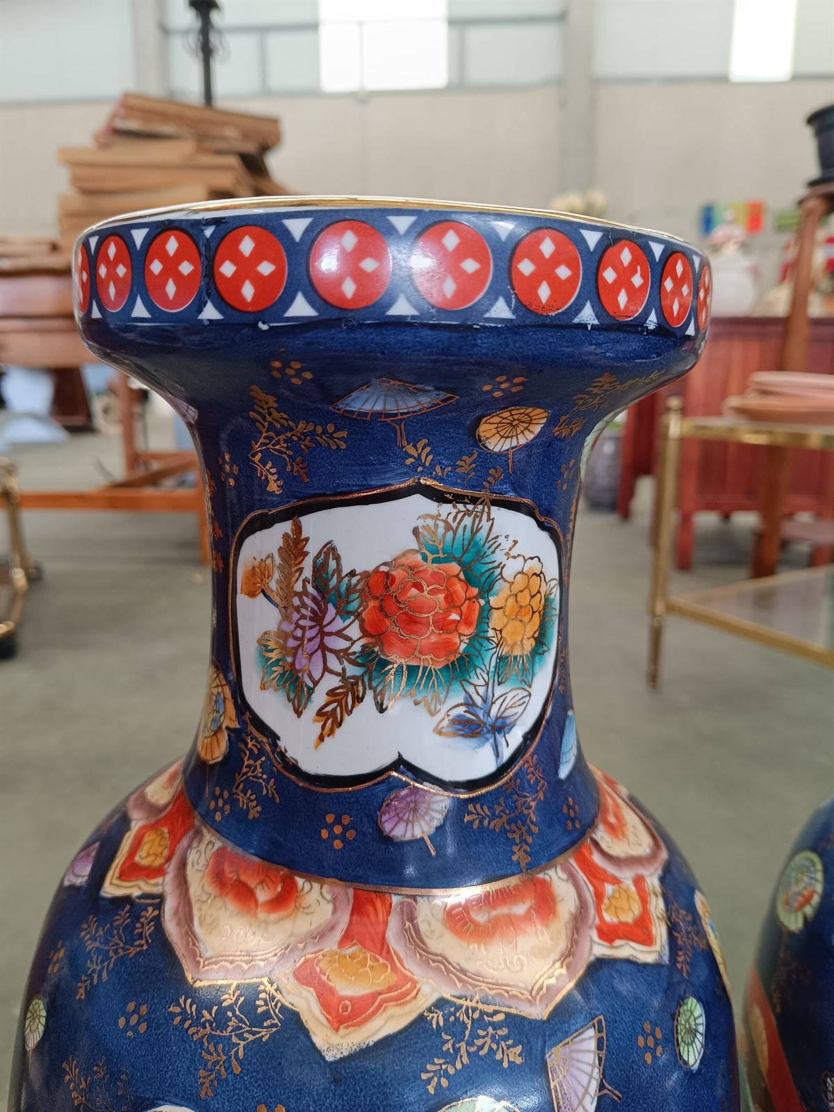 Pareja de jarrones Satsuma de porcelana - Imagen 3