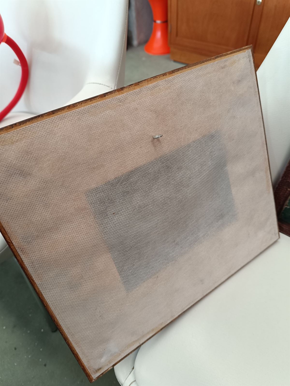 Pareja de óleos sobre tabla marco verde - Imagen 5