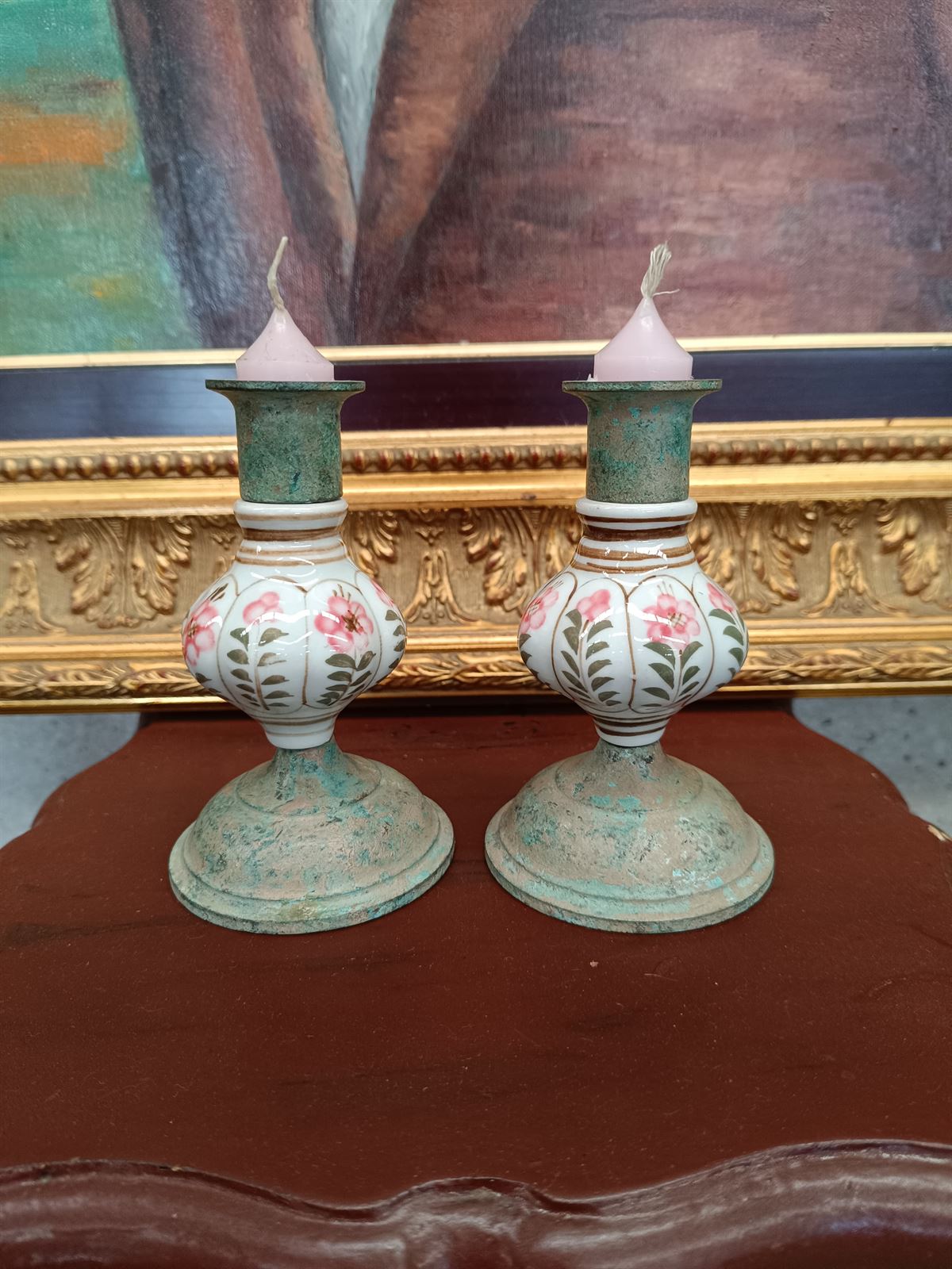 Pareja de portavelas decorativos - Imagen 1