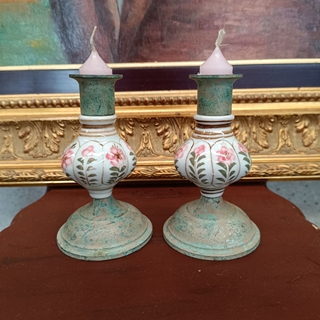 Pareja de portavelas decorativos - Imagen 1