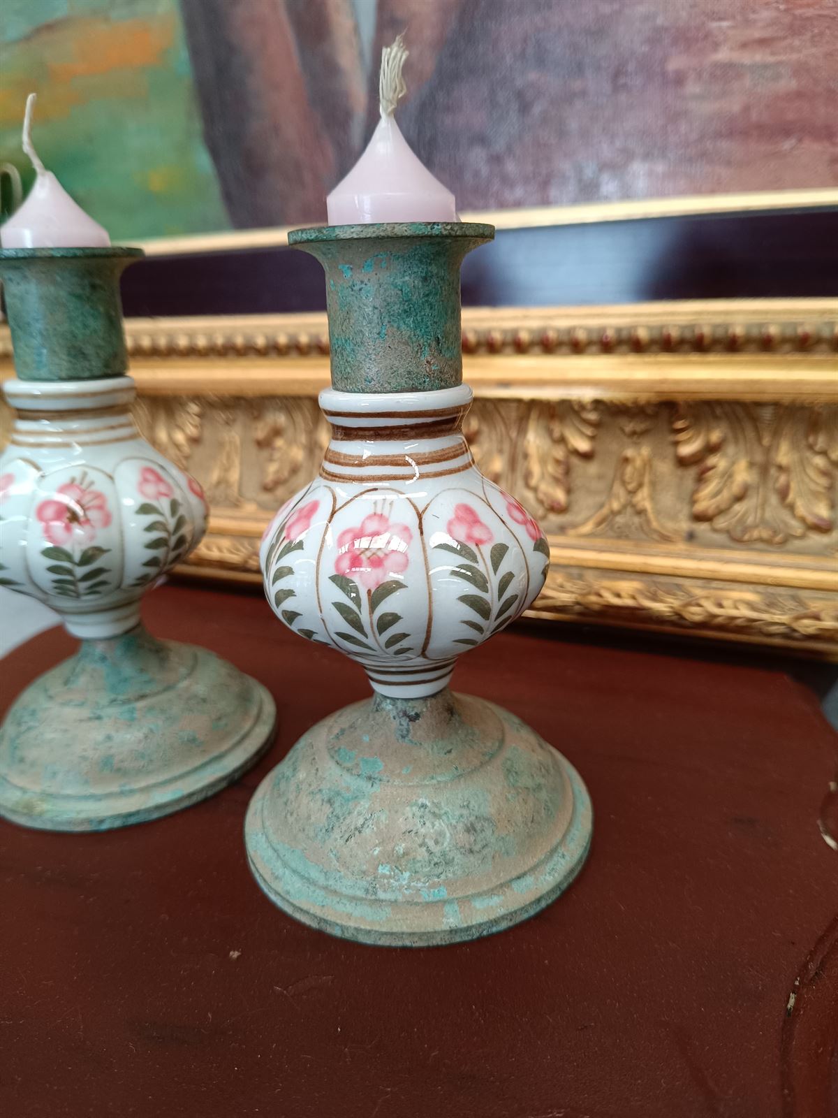 Pareja de portavelas decorativos - Imagen 2