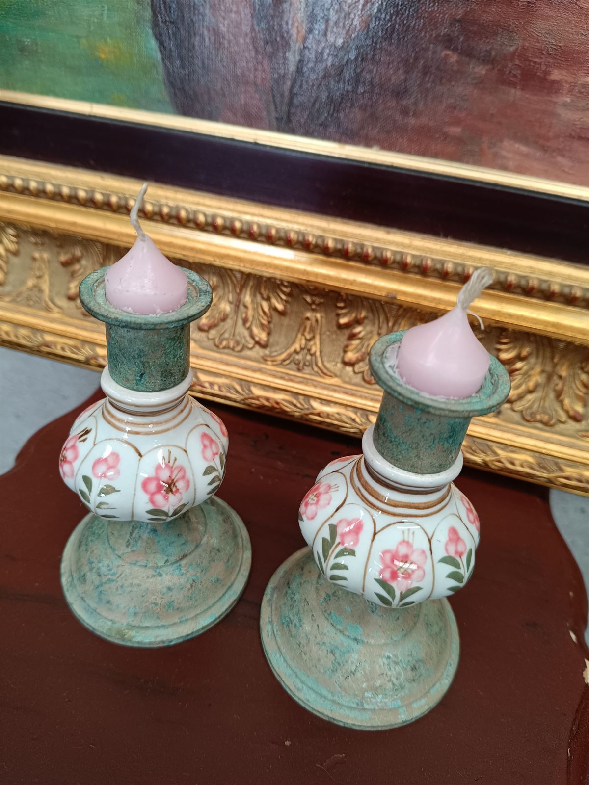 Pareja de portavelas decorativos - Imagen 5