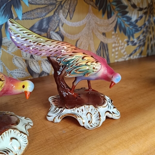 Pareja figuras pavos reales años 70 - Imagen 2