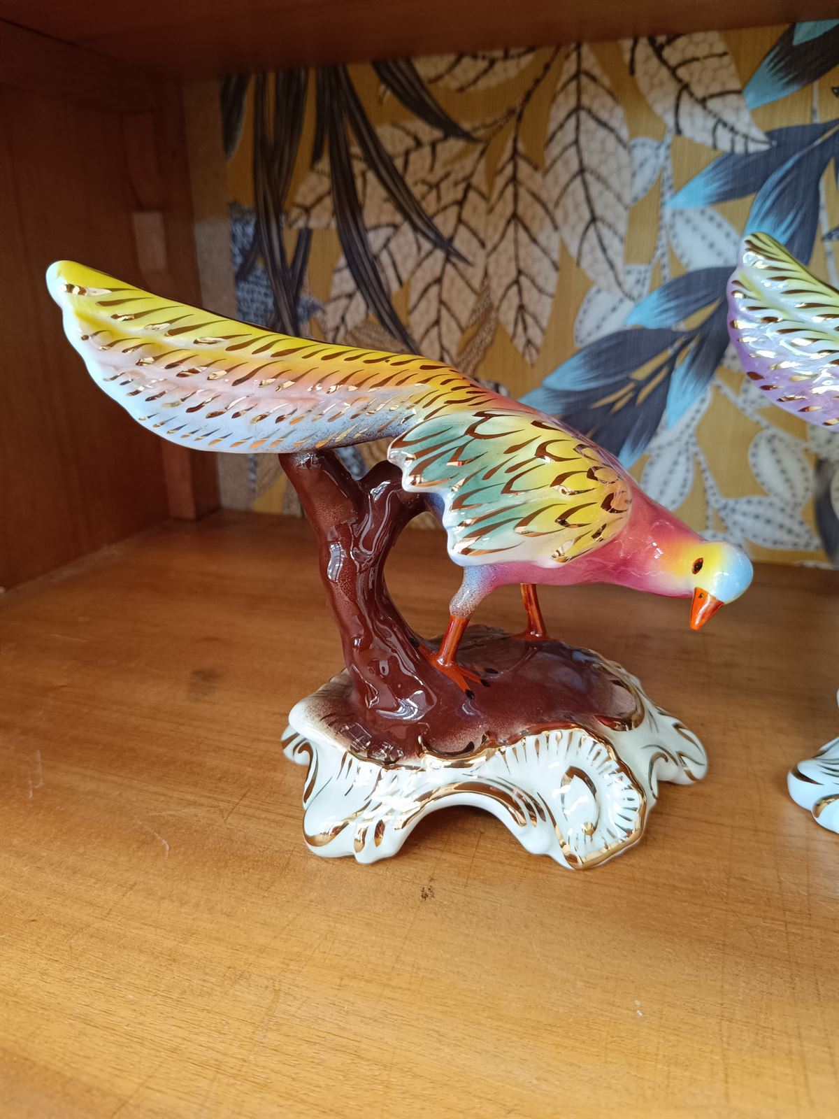 Pareja figuras pavos reales años 70 - Imagen 3