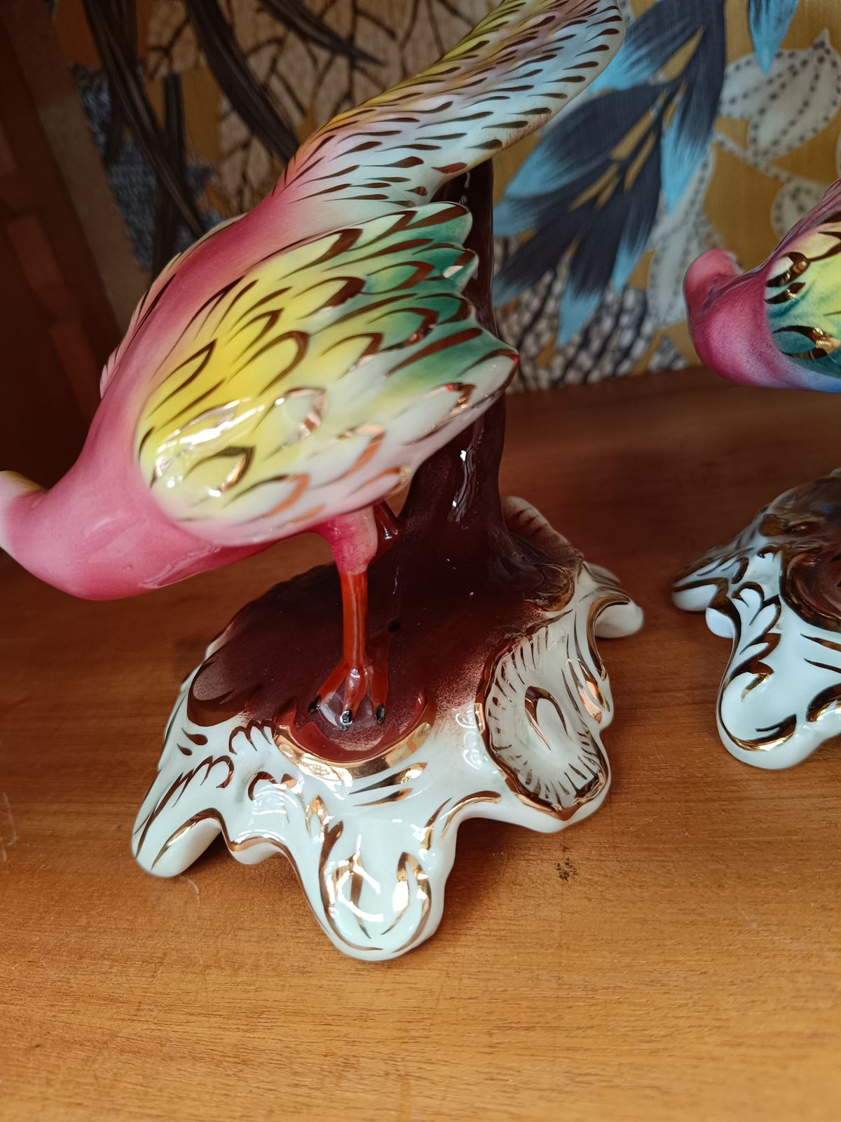 Pareja figuras pavos reales años 70 - Imagen 5